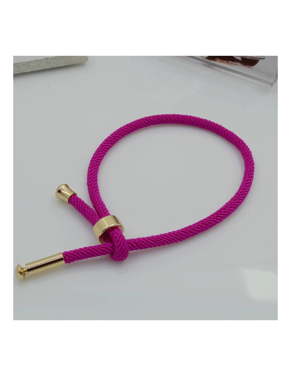 Bracciali personalizzabili in corda fucsia