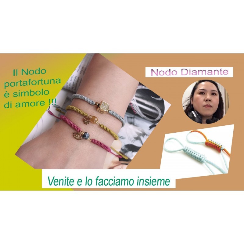 kit bracciale Il Nodo Diamante e ciondolo in argento 925 portafortuna è  simbolo di amore gioiedoriente