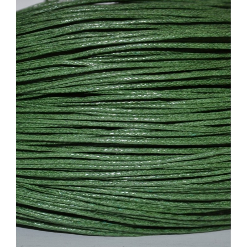 Cordoncino Cotone Cerato Verde spessore 1mm lunghezza 70mt tecnica macramè GDO | Gioie d'Oriente