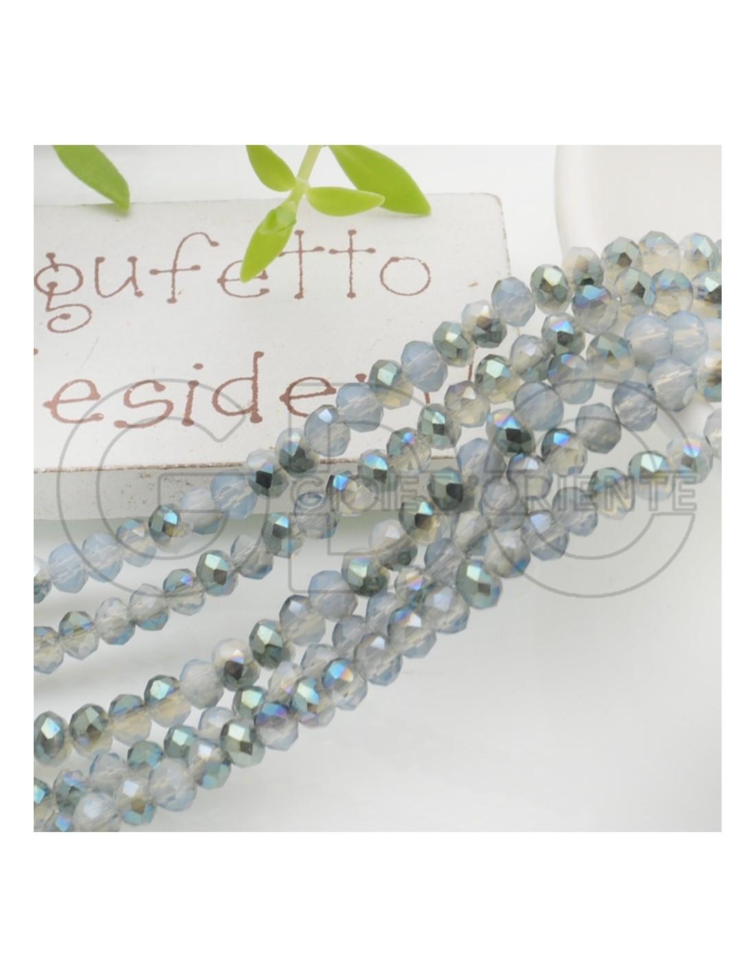 Base per bracciale elastico con mezzi cristalli - Argento Trasparente  Componenti per la creazione di bigiotteria 