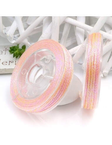 Filo per uncinetto in lurex diamantato sfumato colore rosa 0.6mm 20mt - GDO