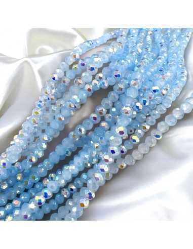 Filo di Mezzi Cristalli Azzurro AB Rondelle sfaccettate 3x4mm 112pz | GDO